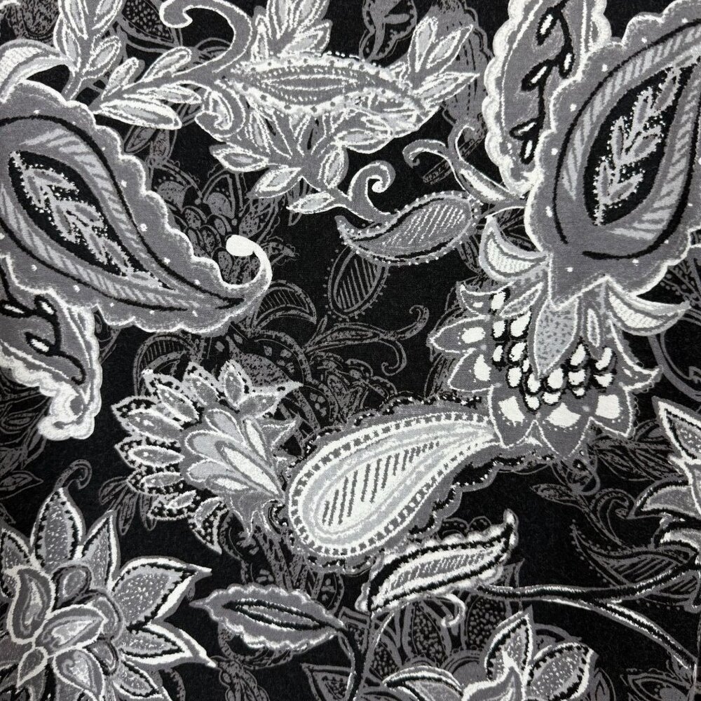 J. Jill Wearever Collection Paisley Floral Top Large Stretch Tunic 3/4 Sleeves - Picture 9 of 11